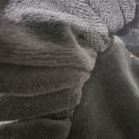 La Femme en Noir Sleepy Hollow Dress Black Wiggle Velour Bodycon Puff Sleeve XS - Picture 10 of 15